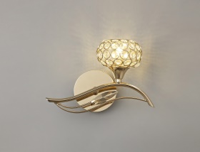 Leimo French Gold Crystal Wall Lights Diyas Armed Wall Lights